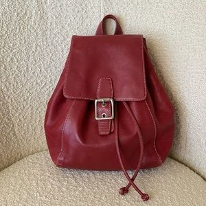 COACH LEGACY DRAWSTRING RED LEATHER MINI BACKPACK 9569